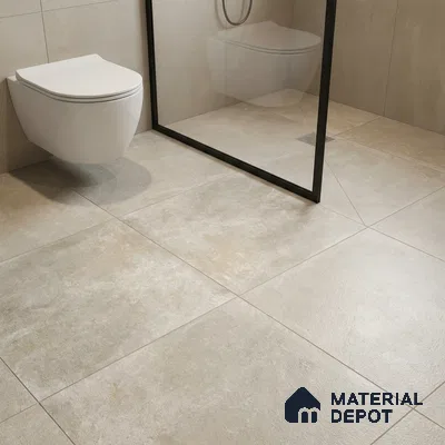 Stone Floor Tile TL 10100 Siena Beige | 16 x 16 inch - 12 mm thick | Vitrified Anti Skid Matte Finish Heavy Duty Parking Tile | Ideal For Bathroom, High Traffic Areas, Terrace | Pattern Alignment May Vary | 2-3 mm Spacer is Mandatory