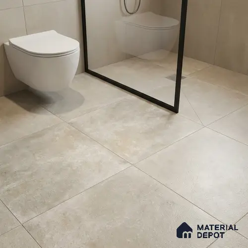 Stone Floor Tile TL 10100 Siena Beige | 16 x 16 inch - 12 mm thick | Vitrified Anti Skid Matte Finish Heavy Duty Parking Tile | Ideal For Outdoor, High Traffic Areas, Terrace | Pattern Alignment May Vary | 2-3 mm Spacer is Mandatory