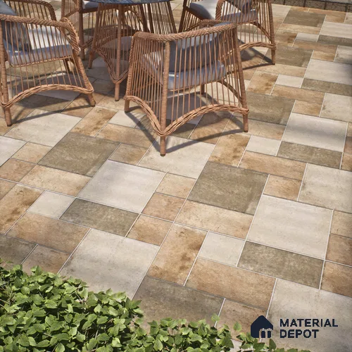 Stone Floor Tile TL 10100 C Siena Beige 8 x 8 inch Matte Finish Vitrified Anti Skid Tile - 12 mm | Suitable For Balcony, Patio, Bathroom