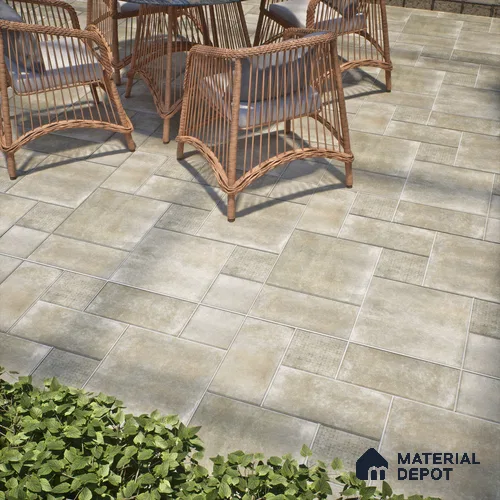 Patterned Floor Tile TL 10100 D Siena Beige Decor 8 x 8 inch Matte Finish Vitrified Anti Skid Tile - 12 mm | 4 Random Design | Suitable For Balcony, Patio, Bathroom | Please Expect a Slight Variation of Pattern