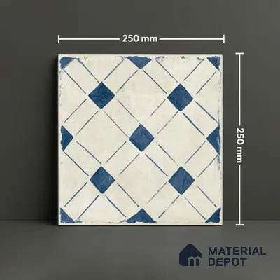 Subway Floor Tile TL 10101 D Modulo Bianco Decor 10 x 10 inch Matte Finish Vitrified Anti Skid Tile - 12 mm | 8 Random Design | Suitable For Balcony, Patio, Bathroom