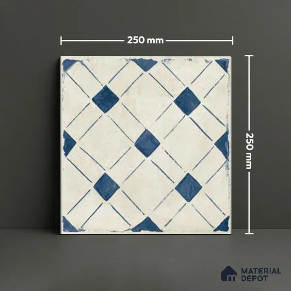 Subway Floor Tile TL 10101 D Modulo Bianco Decor 10 x 10 inch Matte Finish Vitrified Anti Skid Tile - 12 mm | 8 Random Design | Suitable For Balcony, Patio, Bathroom