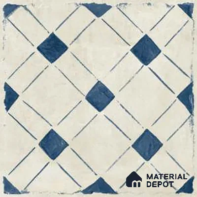 Subway Floor Tile TL 10101 D Modulo Bianco Decor 10 x 10 inch Matte Finish Vitrified Anti Skid Tile - 12 mm | 8 Random Design | Suitable For Balcony, Patio, Bathroom