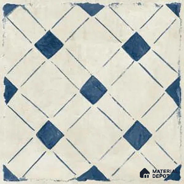 Subway Floor Tile TL 10101 D Modulo Bianco Decor 10 x 10 inch Matte Finish Vitrified Anti Skid Tile - 12 mm | 8 Random Design | Suitable For Balcony, Patio, Bathroom