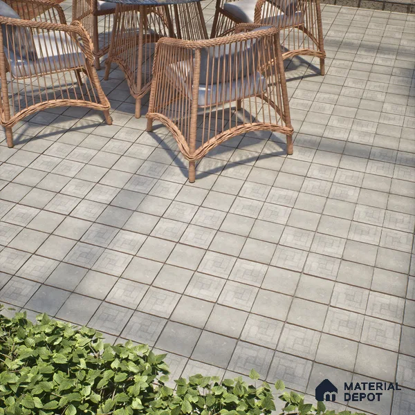 Stone Floor Tile TL 10103 C Modulo Cemento 10 x 10 inch Matte Finish Vitrified Anti Skid Tile - 12 mm | Suitable For Balcony, Patio, Bathroom