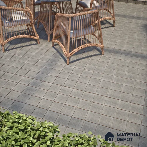 Stone Floor Tile TL 10104 C Modulo Smoke 10 x 10 inch Matte Finish Vitrified Anti Skid Tile - 12 mm | Suitable For Balcony, Patio, Bathroom