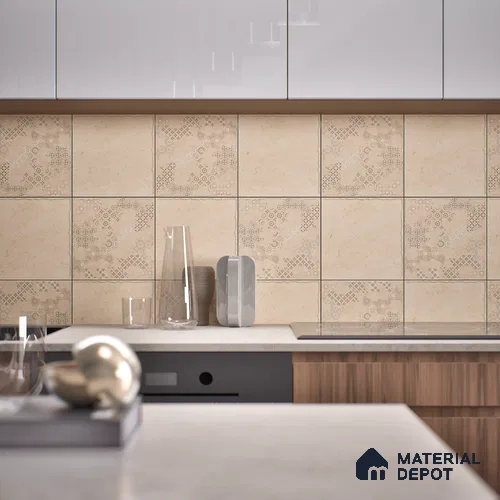 Stone Floor Tile TL 10105 C Modulo Sand 10 x 10 inch Matte Finish Vitrified Anti Skid Tile - 12 mm | Suitable For Balcony, Patio, Bathroom