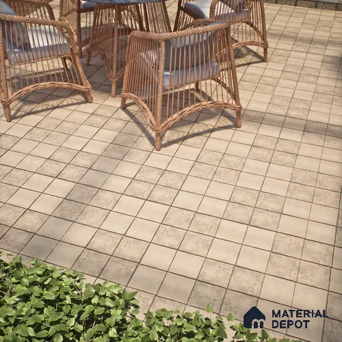 Stone Floor Tile TL 10105 C Modulo Sand 10 x 10 inch Matte Finish Vitrified Anti Skid Tile - 12 mm | Suitable For Balcony, Patio, Bathroom