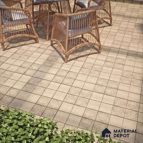 Subway Floor Tile TL 10105 D Modulo Sand Decor 10 x 10 inch Matte Finish Vitrified Anti Skid Tile - 12 mm | 4 Random Design | Suitable For Balcony, Patio, Bathroom