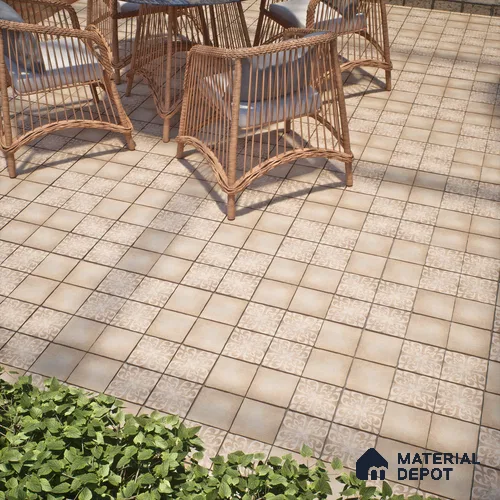 Subway Floor Tile TL 10106 D Modulo Pearl Decor 10 x 10 inch Matte Finish Vitrified Anti Skid Tile - 12 mm | 4 Random Design | Suitable For Balcony, Patio, Bathroom