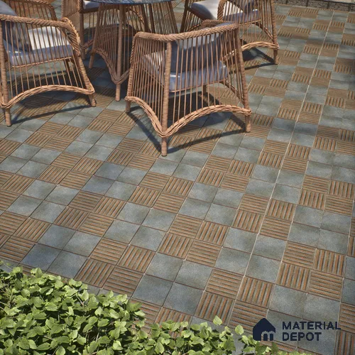 Patterned Floor Tile TL 10107 D Modulo Thunder Decor 10 x 10 inch Matte Finish Vitrified Anti Skid Tile - 12 mm | 4 Random Design | Suitable For Balcony, Patio, Bathroom