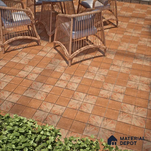 Stone Floor Tile TL 10110 C Modulo Clay 10 x 10 inch Matte Finish Vitrified Anti Skid Tile - 12 mm | Suitable For Balcony, Patio, Bathroom