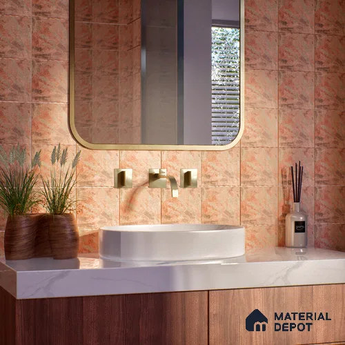 Patterned Floor Tile TL 10110 D Modulo Clay Decor 10 x 10 inch Matte Finish Vitrified Anti Skid Tile - 12 mm | 4 Random Design | Suitable For Balcony, Patio, Bathroom