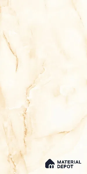 Marble Onyx Wall & Floor Tile TL 10111 Vanilla Cream 4 ft x 2 ft Glossy Finish Vitrified Tile - 9 mm | Suitable For Living Room, Bedroom, Dining