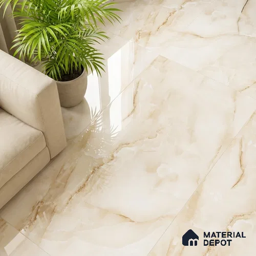Floor & Wall Tile TL 10111 Marty Onyx 4 ft x 2 ft PGVT Vitrified Glossy Finish - 9 mm  Suitable For Living Room, Bedroom, Bathroom, Kitchen