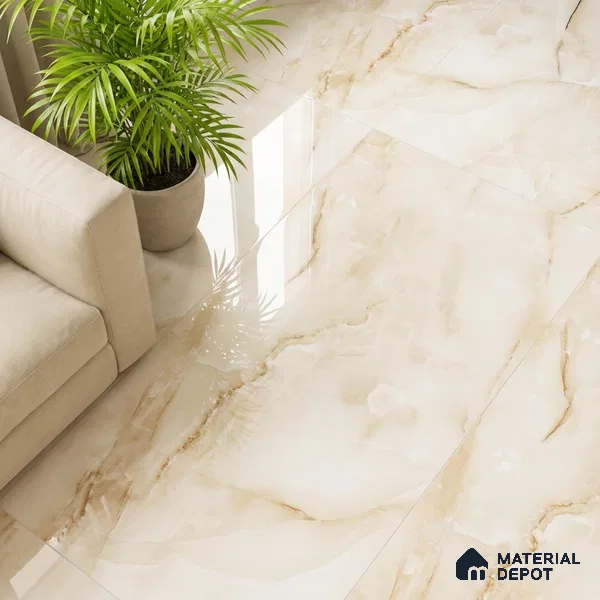Floor & Wall Tile TL 10111 Marty Onyx 4 ft x 2 ft PGVT Vitrified Glossy Finish - 9 mm  Suitable For Living Room, Bedroom, Bathroom, Kitchen (Sample)