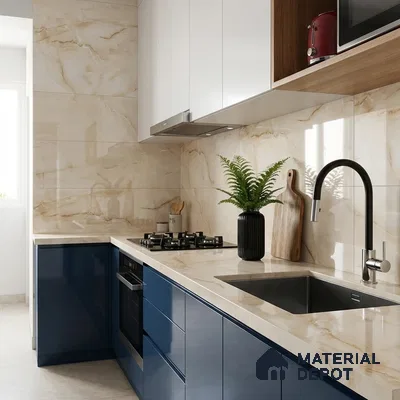 Floor & Wall Tile TL 10111 Marty Onyx 4 ft x 2 ft PGVT Vitrified Glossy Finish - 9 mm  Suitable For Living Room, Bedroom, Bathroom, Kitchen (Sample)