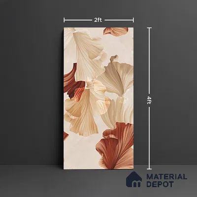 Floral Wall Tile TL 10114 Rocker Evolution Crema 4 ft x 2 ft Matte Finish GVT Vitrified Tile - 9 mm | Random Designs | Suitable for Bathroom, Accent/Feature Wall, Dining Area