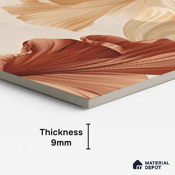 Floral Wall Tile TL 10114 Rocker Evolution Crema 4 ft x 2 ft Matte Finish GVT Vitrified Tile - 9 mm | Random Designs | Suitable for Bathroom, Accent/Feature Wall, Dining Area