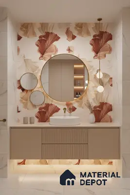 Floral Wall Tile TL 10114 Rocker Evolution Crema 4 ft x 2 ft Matte Finish GVT Vitrified Tile - 9 mm