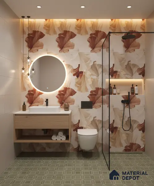 Floral Wall Tile TL 10114 Rocker Evolution Crema 4 ft x 2 ft Matte Finish GVT Vitrified Tile - 9 mm