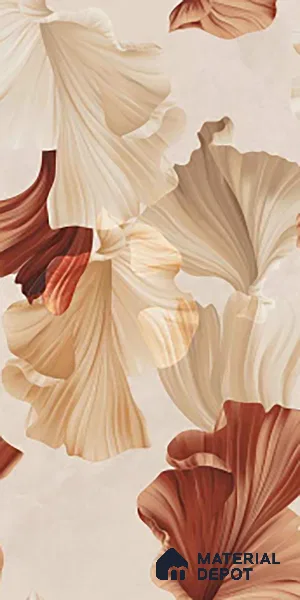 Floral Wall Tile TL 10114 Rocker Evolution Crema 4 ft x 2 ft Matte Finish GVT Vitrified Tile - 9 mm | Random Designs | Suitable for Bathroom, Accent/Feature Wall, Dining Area