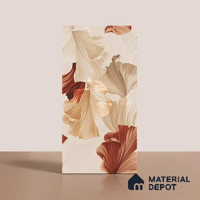 Floral Wall Tile TL 10114 Rocker Evolution Crema 4 ft x 2 ft Matte Finish GVT Vitrified Tile - 9 mm | Random Designs | Suitable for Bathroom, Accent/Feature Wall, Dining Area