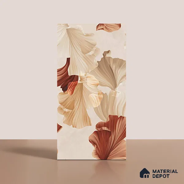 Floral Wall Tile TL 10114 Rocker Evolution Crema 4 ft x 2 ft Matte Finish GVT Vitrified Tile - 9 mm | Random Designs | Suitable for Bathroom, Accent/Feature Wall, Dining Area