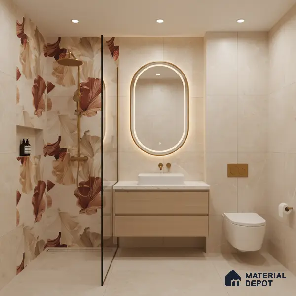 Floral Wall Tile TL 10114 Rocker Evolution Crema 4 ft x 2 ft Matte Finish GVT Vitrified Tile - 9 mm