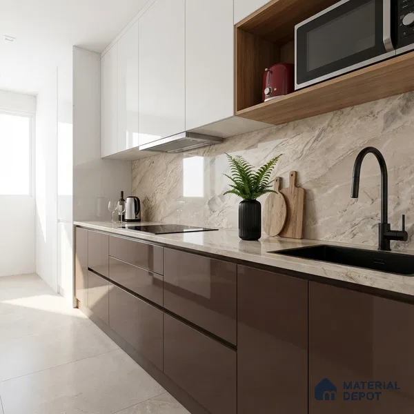 Endless Marble Floor & Wall Tile TL 10115 Argenta Crema 4 ft x 2 ft Glossy Finish Vitrified Tile - 9 mm | 6 random design | Suitable For Living Room, Bedroom, Bathroom