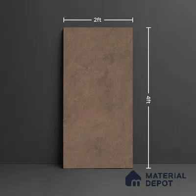 Stone Floor & Wall Tile TL 10117 Lumina Brown 4 ft x 2 ft Glossy Finish Vitrified Tile - 9 mm | 4 Random Design | Suitable For Living Room, Bedroom, Dining Area