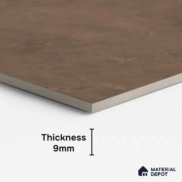 Stone Floor & Wall Tile TL 10117 Lumina Brown 4 ft x 2 ft Glossy Finish Vitrified Tile - 9 mm | 4 Random Design | Suitable For Living Room, Bedroom, Dining Area