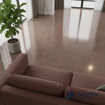Stone Floor & Wall Tile TL 10117 Lumina Brown 4 ft x 2 ft Glossy Finish Vitrified Tile - 9 mm | 4 Random Design | Suitable For Living Room, Bedroom, Dining Area (Sample)