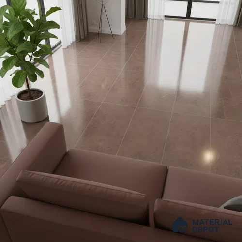 Stone Floor & Wall Tile TL 10117 Lumina Brown 4 ft x 2 ft Glossy Finish Vitrified Tile - 9 mm | 4 Random Design | Suitable For Living Room, Bedroom, Dining Area