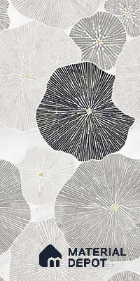 Floral Wall Tile TL 10121 Geometric Bricks Grey 4 ft x 2 ft Vitrified Matte Finish Tile - 9 mm | Suitable for Bathroom, Accent/Feature Wall, Dining Area
