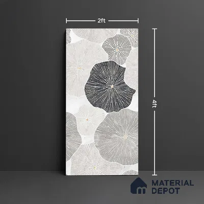 Floral Wall Tile TL 10121 Geometric Bricks Grey 4 ft x 2 ft Vitrified Matte Finish Tile - 9 mm | Suitable for Bathroom, Accent/Feature Wall, Dining Area