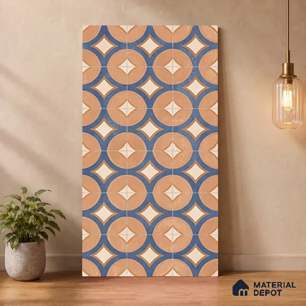 Patterned Wall Tile TL 10124 Fondant Cotto Decor 1 4 ft x 2 ft Vitrified Matte Finish Tile - 9 mm | Suitable For Kitchen, Bathroom Walls and Backsplashes