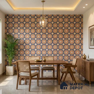 Patterned Wall Tile TL 10124 Fondant Cotto Decor 1 4 ft x 2 ft Vitrified Matte Finish Tile - 9 mm | Suitable For Kitchen, Bathroom Walls and Backsplashes