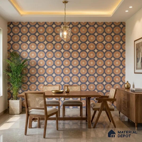 Patterned Wall Tile TL 10124 Fondant Cotto Decor 1 4 ft x 2 ft Vitrified Matte Finish Tile - 9 mm | Suitable For Kitchen, Bathroom Walls and Backsplashes