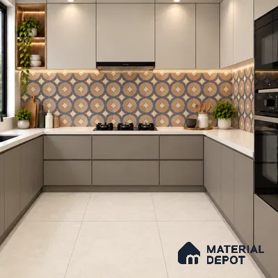 Patterned Wall Tile TL 10124 Fondant Cotto Decor 1 4 ft x 2 ft Vitrified Matte Finish Tile - 9 mm | Suitable For Kitchen, Bathroom Walls and Backsplashes