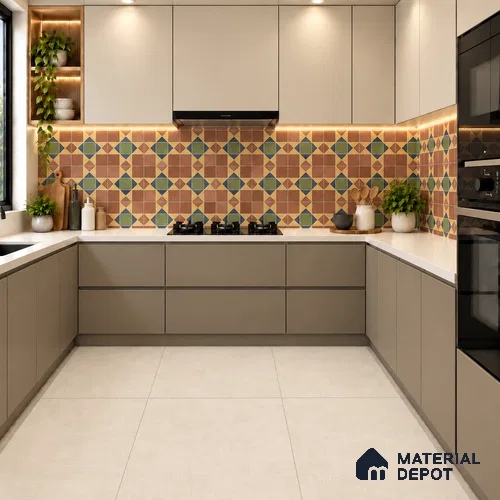 Patterned Wall Tile TL 10125 Antiqua Decor 4 ft x 2 ft Vitrified Matte Finish Tile - 9 mm | Suitable For Kitchen, Bathroom Walls and Backsplashes
