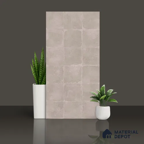 Cement Look Matte Finish Grey Vitrified Wall Tile | TL 10128 4 ft x 2 ft - 9 mm | Suitable For Living Room, Hall & Study