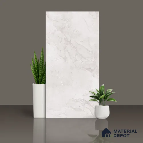 Marble Carrara Wall & Floor Tile TL 10140 Off-White 4 ft x 2 ft Matte Finish Vitrified Tile - 9 mm | Suitable For Living Room, Bedroom, Kitchen