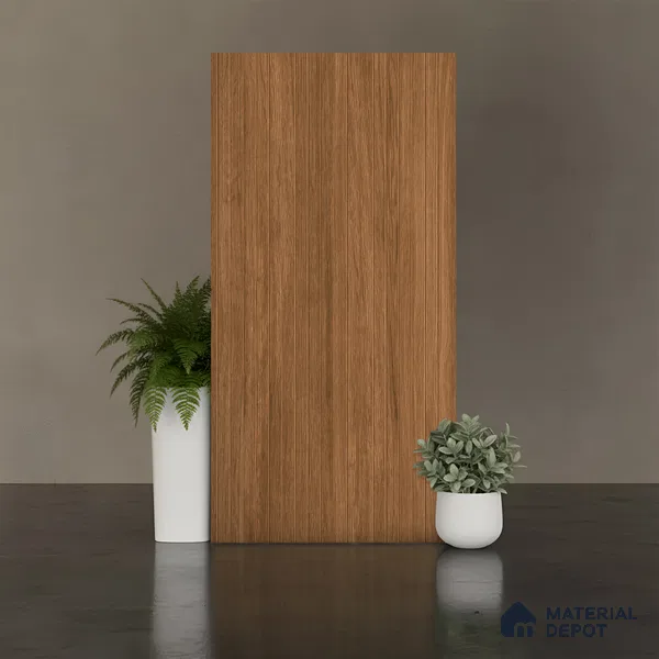 Wood Look Wall & Floor Tile TL 10146 B Louver Teak 4 ft x 2 ft Vitrified Matte Finish - 9 mm