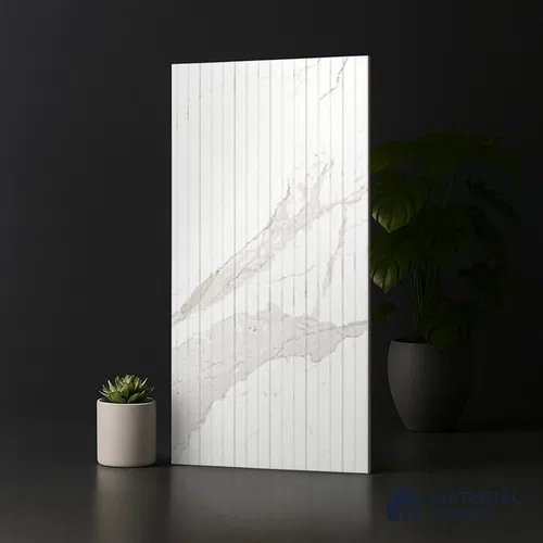 Patterned Look Wall & Floor Tile TL 10147 B Louver Satvario Milano 4 ft x 2 ft Vitrified Matte Finish - 9 mm