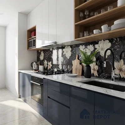 Floral Wall Tile TL 10149 | Super High Gloss Finish  Vitrified Tile - 9 mm | Suitable for Bathroom, Accent/Feature Wall, Dining Area