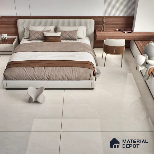 TL 10153 Oracle Crema Endless 6 ft x 4 ft Glossy Finish PGVT Vitrified Tile - 15 mm | Adhesive and Spacers Must be Used During Installation