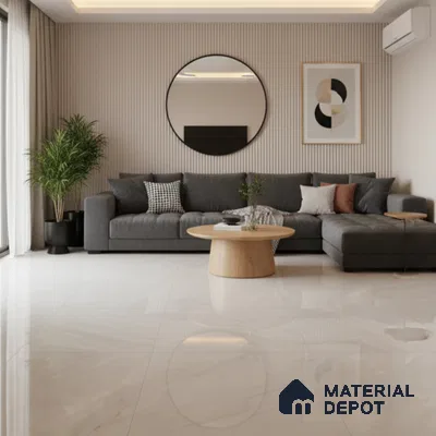 TL 10153 Oracle Crema Endless 6 ft x 4 ft Glossy Finish PGVT Vitrified Tile - 15 mm | Adhesive and Spacers Must be Used During Installation
