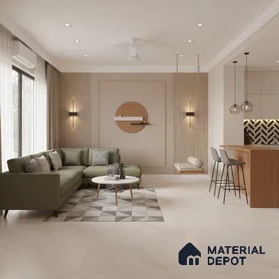 TL 10153 C Oracle Crema Endless 6 ft x 4 ft Satin Finish GVT Vitrified Tile - 9 mm | Adhesive and Spacers Must be Used During Installation