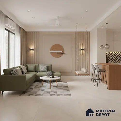 TL 10153 C Oracle Crema Endless 6 ft x 4 ft Satin Finish GVT Vitrified Tile - 9 mm | Adhesive and Spacers Must be Used During Installation